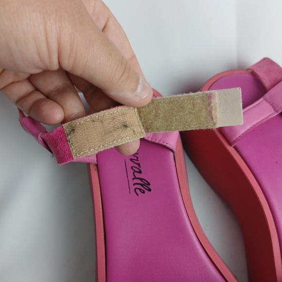 L'INTERVALLE Chunky Platform Women Sandals Pink Suede Size 41 = 10 US - Picture 4 of 10